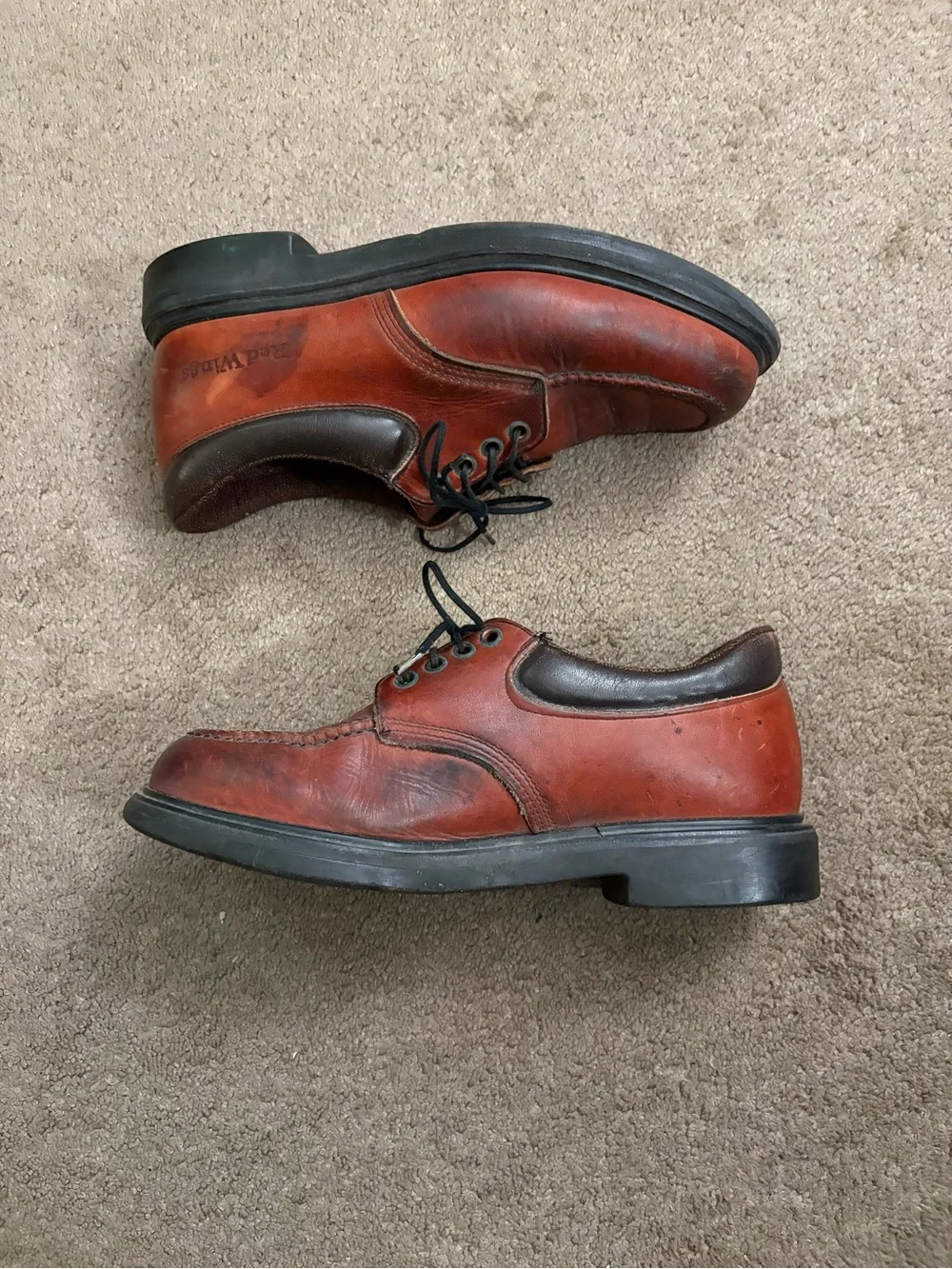 Vintage Red Wing Moc Toe Oxford Shoes Men's 10 Brown SuperSole Made In USA 105